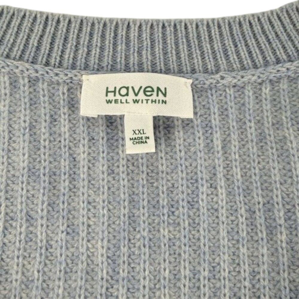Haven Well Within Cashmere Shaker Stitch Cardigan Blue Size XXL - See descrip - Picture 4 of 8